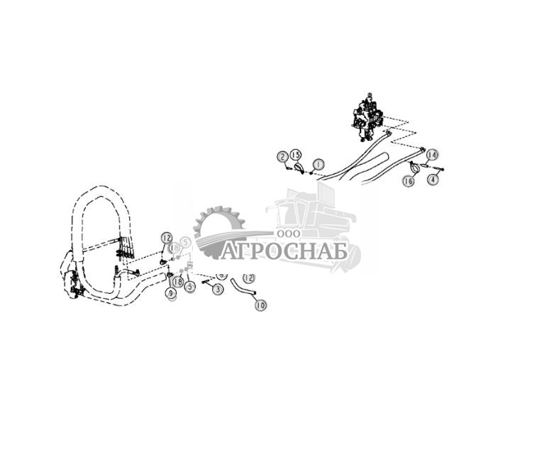 Гидравлические шланги цилиндра наклона ножа (бульдозер) ( - 172821) - ST10755 501.jpg